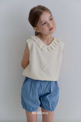 ［BELLOT］Rozy frill knit tops (kids)