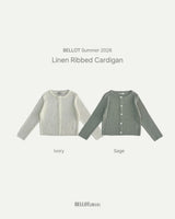 ［BELLOT］Linen rib cardigan (kids)