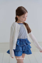 ［BELLOT］Linen rib cardigan (kids)