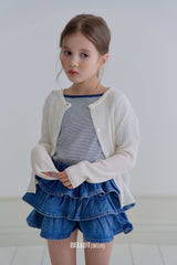 ［BELLOT］Linen rib cardigan (kids)