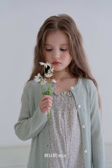 ［BELLOT］Linen rib cardigan (kids)