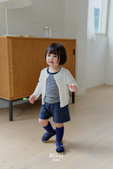 ［BELLOT］Linen rib cardigan (baby)