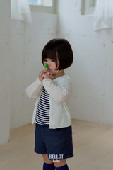［BELLOT］Linen rib cardigan (baby)