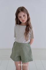 ［BELLOT］Button slit short pants (kids)