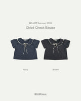 ［BELLOT］Chloe check collar blouse (kids)