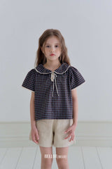 ［BELLOT］Chloe check collar blouse (kids)