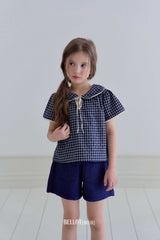 ［BELLOT］Chloe check collar blouse (kids)
