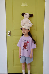 ［LINDO］Bloom bear tee