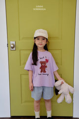 ［LINDO］Bloom bear tee