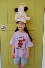 ［LINDO］Bloom bear tee