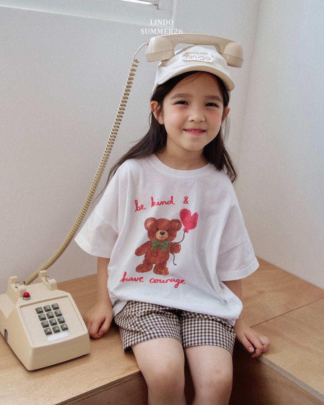 ［LINDO］Bloom bear tee