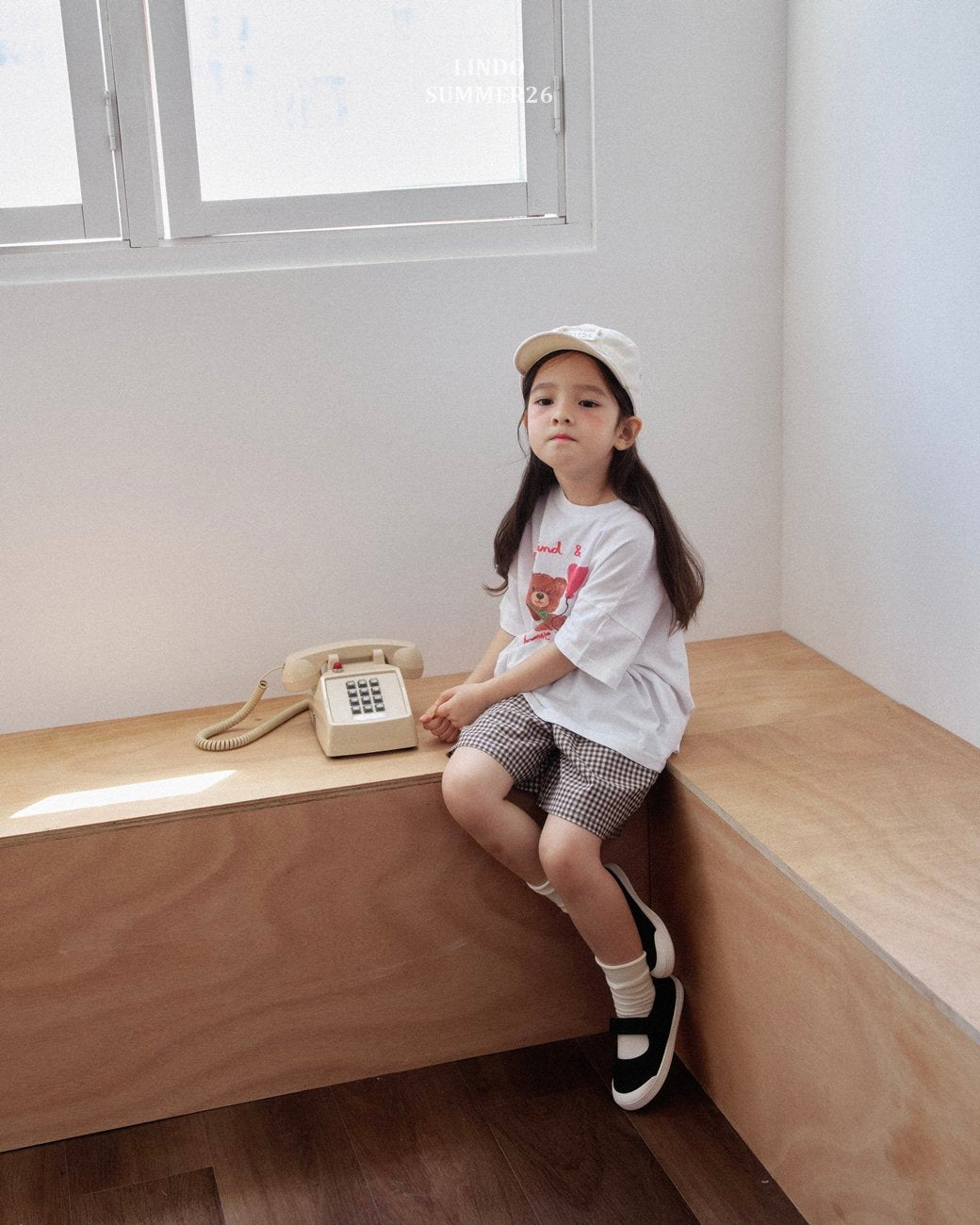 ［LINDO］Bloom bear tee