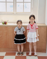 ［LINDO］Elly stripe ribbon tee