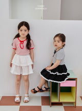 ［LINDO］Elly stripe ribbon tee