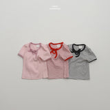 ［LINDO］Elly stripe ribbon tee