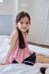 ［LINDO］Soft stripe terry camisole