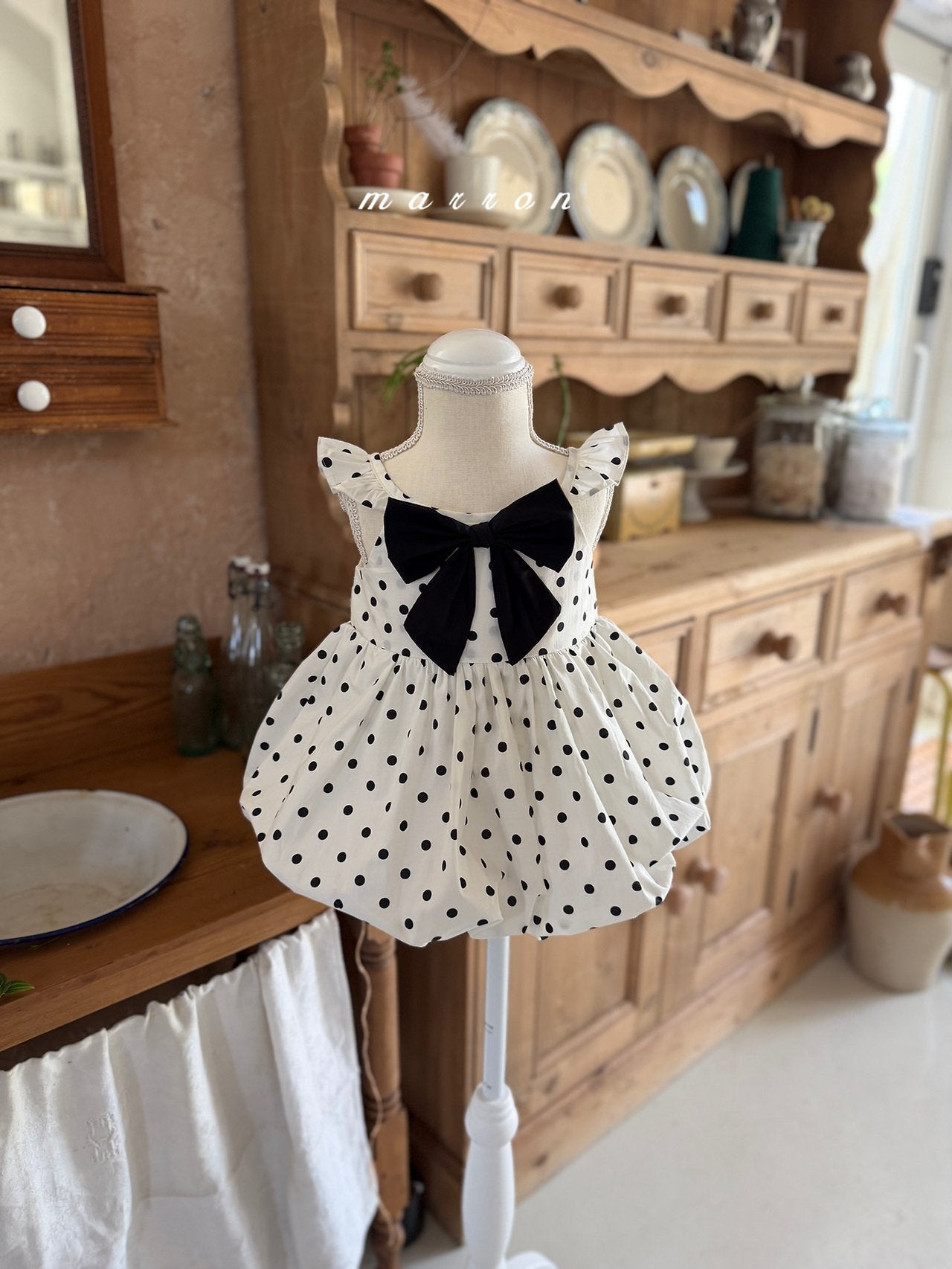 ［marron］Bubble dot one-piece
