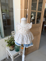 ［marron］Anna flower lace up blouse