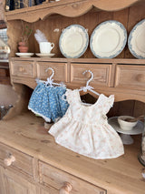 ［marron］Anna flower lace up blouse