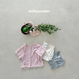 ［milk powder］Eyelet puff cardigan
