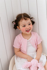 ［milk powder］Eyelet puff cardigan