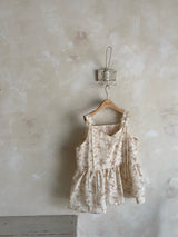 ［Anne shirley］Letter bustier mom blouse (flower)