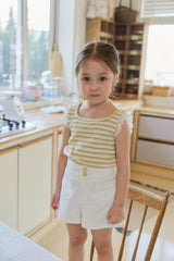 ［mon Atelier］Stripe lace sleeveless tops