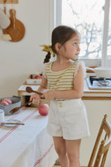 ［mon Atelier］Stripe lace sleeveless tops