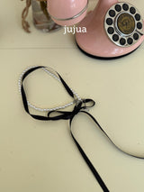 ［jujua］Ribbon choker necklace