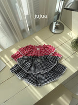 ［jujua］Heart check pants skirt