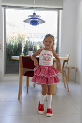 ［jujua］Heart check pants skirt