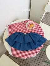 ［jujua］denim cancan skirt
