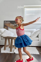 ［jujua］denim cancan skirt