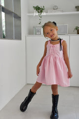 ［jujua］Ribbon shirring one-piece