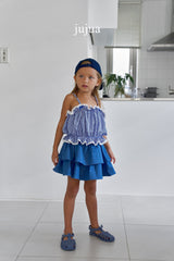 ［jujua］denim cancan skirt