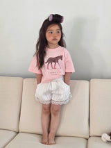 ［ELLY MOLLY］Easy button lace short pants