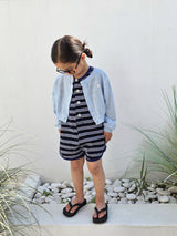 ［ELLY MOLLY］Stripe sleeveless suit