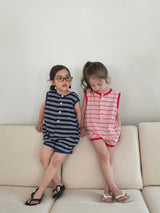 ［ELLY MOLLY］Stripe sleeveless suit