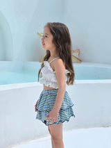 ［ELLY MOLLY］Lina stripe cancan skirt