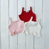 ［ELLY MOLLY］Crop frill camisole tops