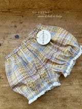 ［monbebe］Check peony bloomer shorts