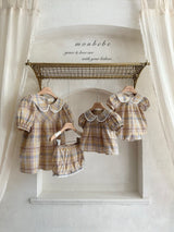 ［monbebe］Check peony blouse (kids)