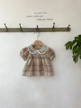 ［monbebe］Check peony blouse (kids)
