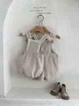 ［monbebe］Pure linen suspender suit