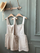 ［monbebe］Pure linen suspender pants (adult)
