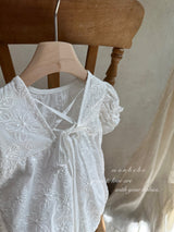 ［monbebe］Cotton embroidery rompers