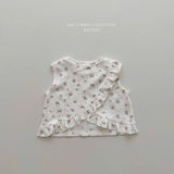 ［Melikey］Flower frill sleeveless tops