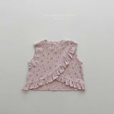 ［Melikey］Flower frill sleeveless tops