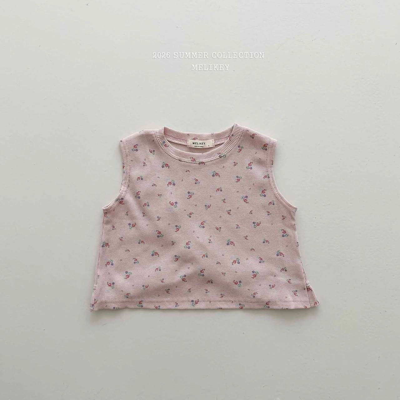 ［Melikey］Flower frill sleeveless tops
