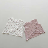 ［Melikey］Flower frill sleeveless tops